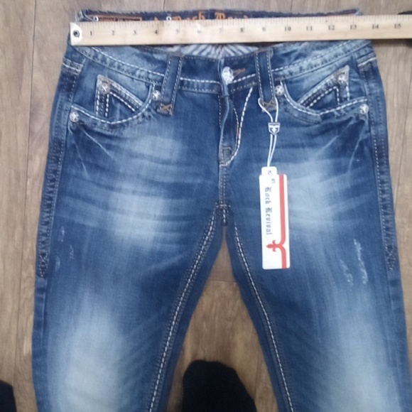 Rock Revival Women's 26 Bootcut Jeans Blair Embroidered Distressed NWT - Picture 8 of 11